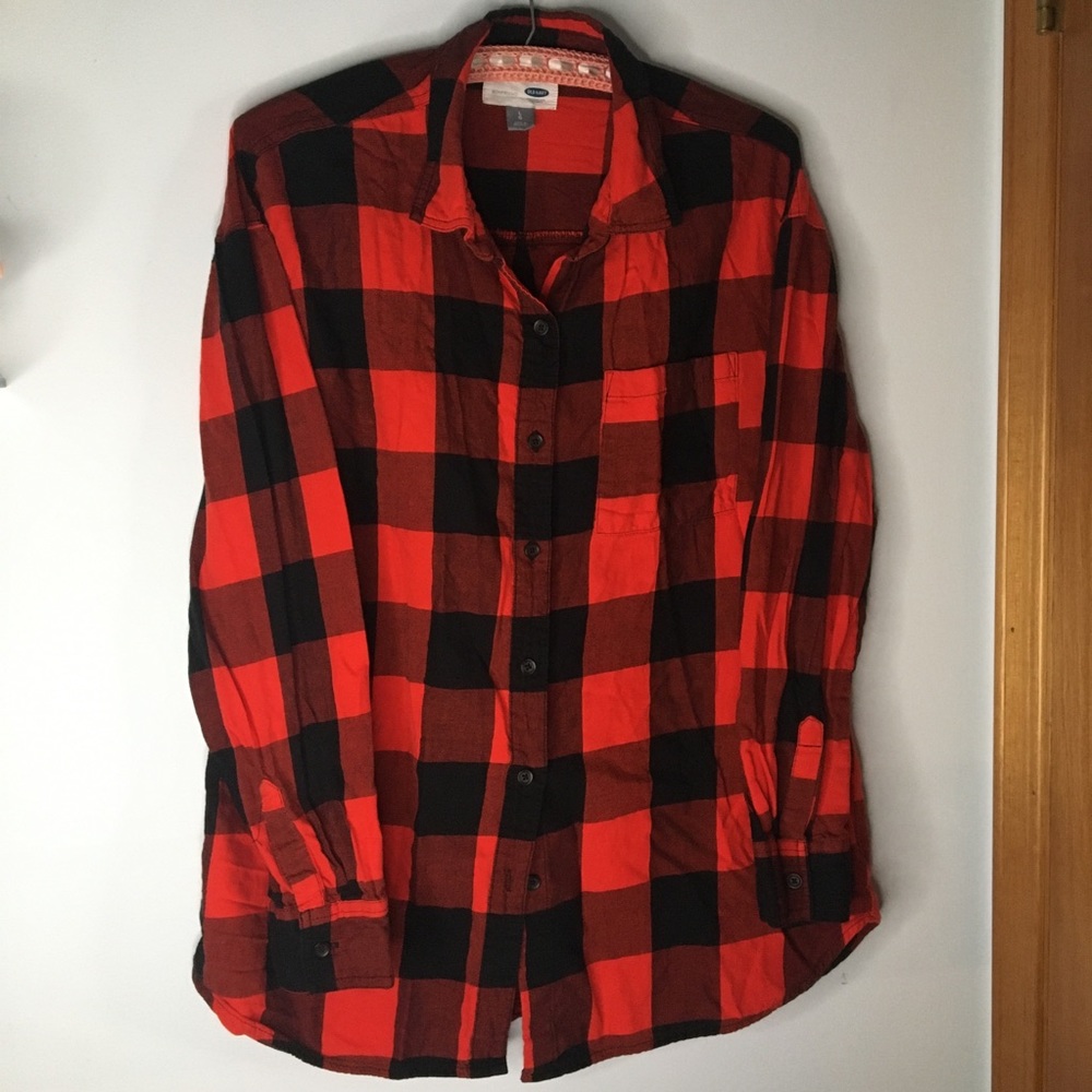 Black & Red OLD NAVY Boyfriend Flannel